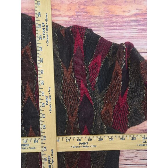 Montechiaro Wool & Acrylic Argyle Sweater Large Made In Italy - Picture 7 of 7